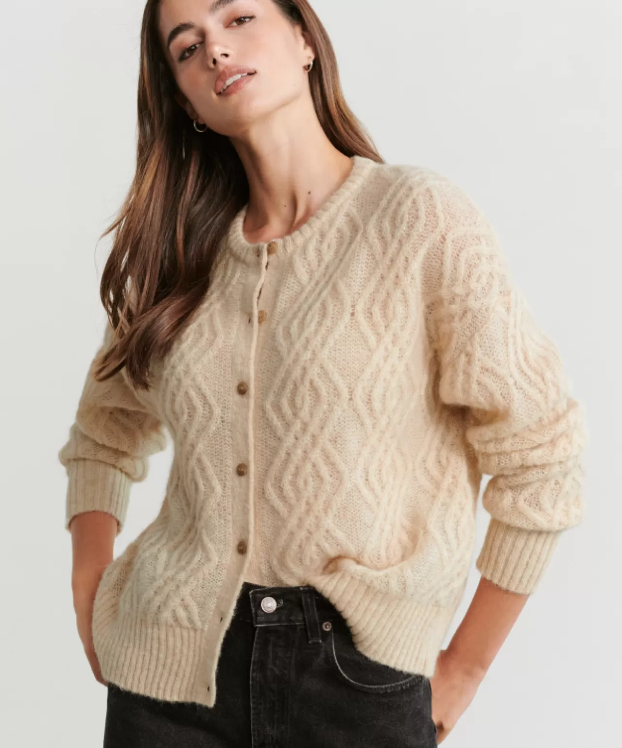 Jenni Kayne Cable Crewneck Cardigan