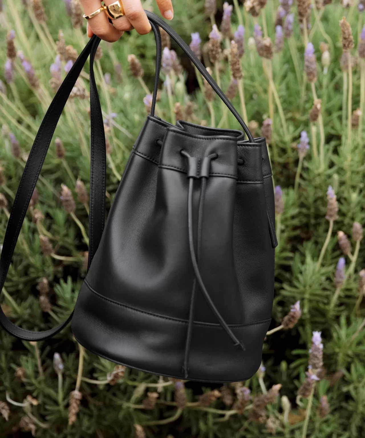 Jenni Kayne Mini Leather Drawstring Bag