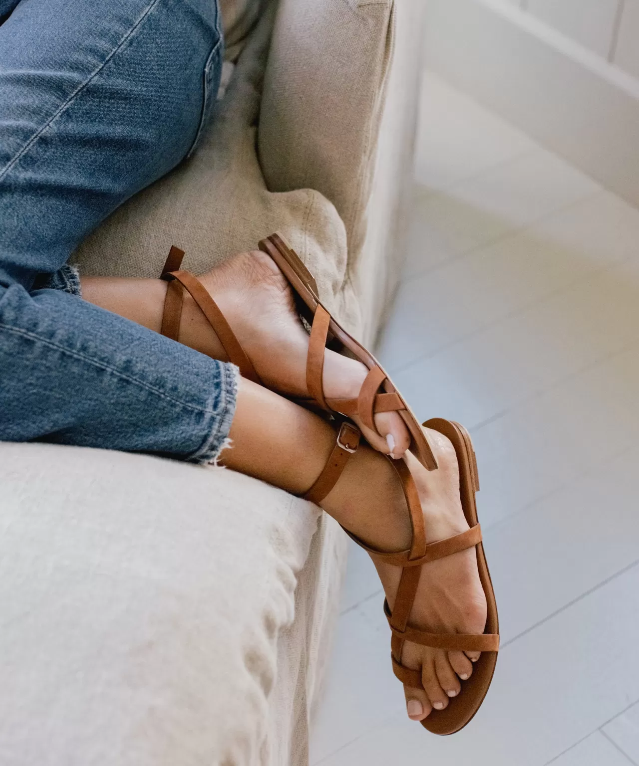 Jenni Kayne Oiled Leather Strappy Sandal