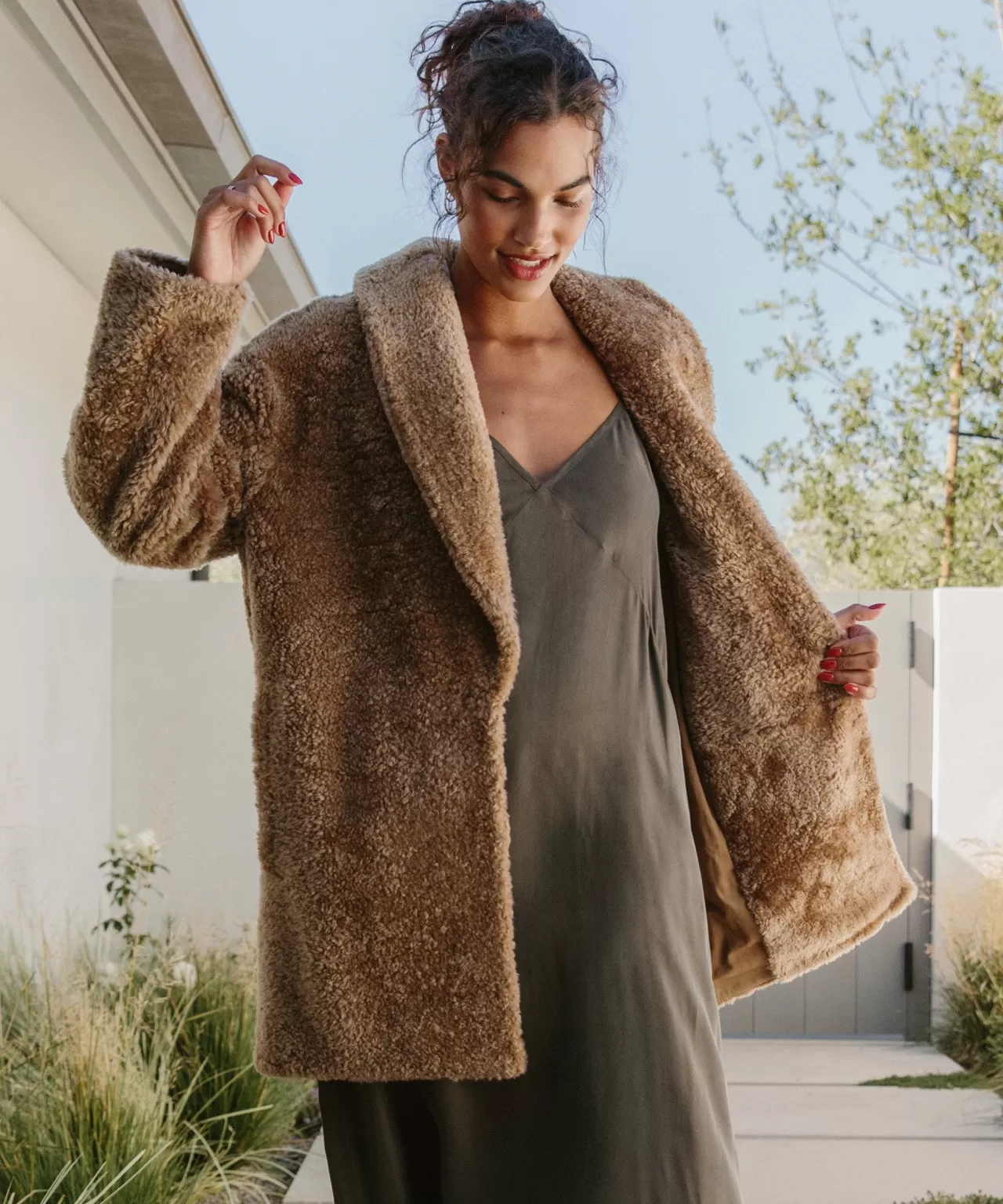 Jenni Kayne Shearling Yves Shawl Coat