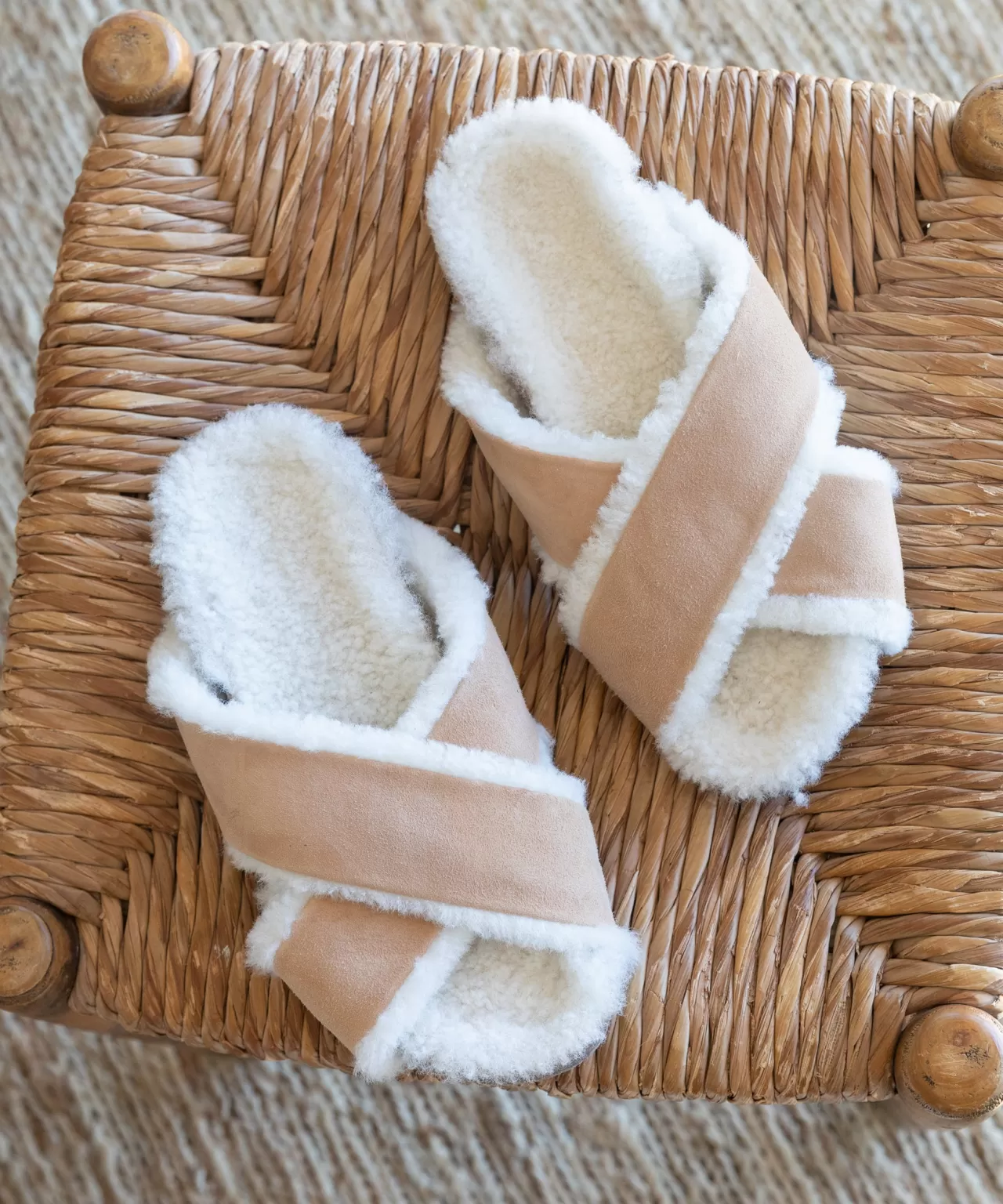 Jenni Kayne Shearling-Lined Crossover Sandal